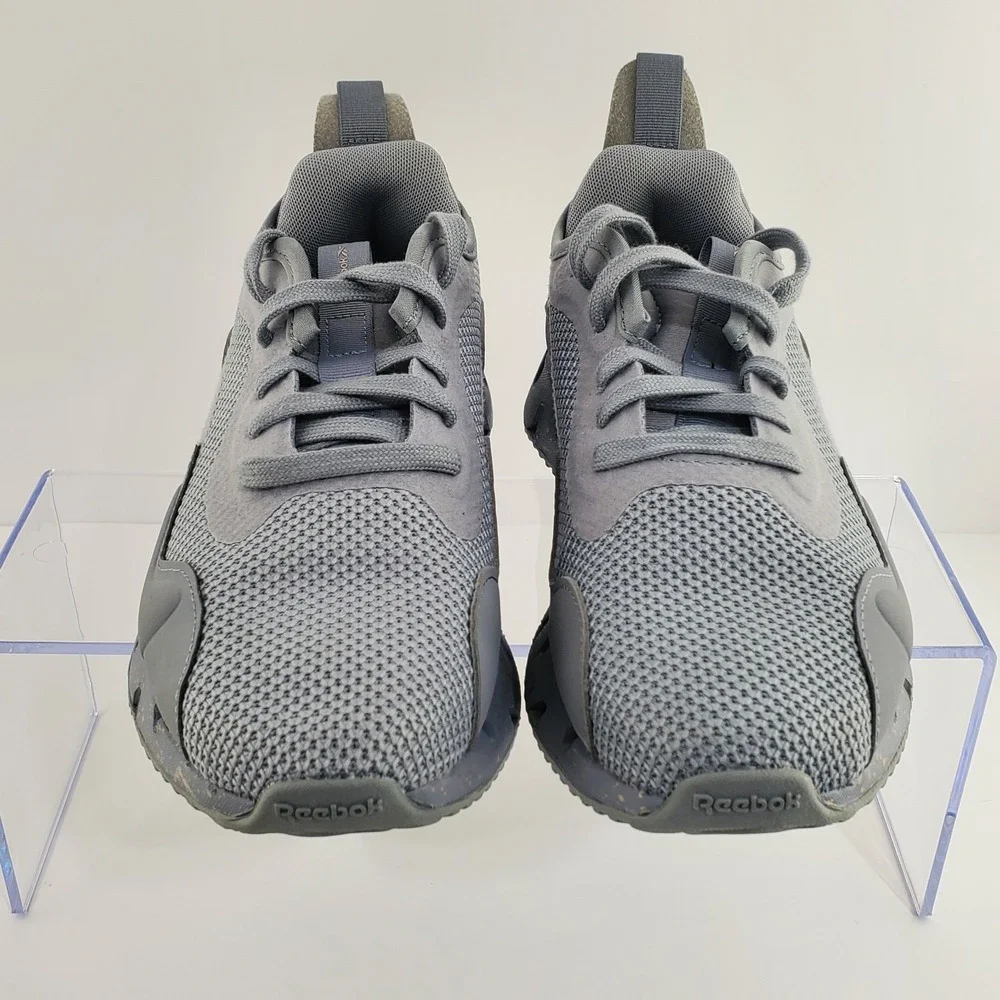 Reebok Women's Zig Dynamica Sneaker ZigTech Fuelfoam Size 7.5 Grey w/ Rose Gold
